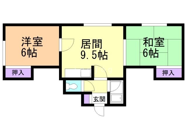 札幌市東区北三十六条東のアパートの間取り