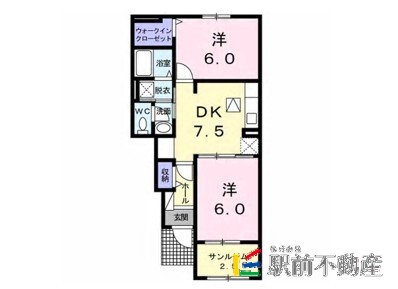 朝倉郡筑前町当所のアパートの間取り