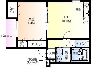 尼崎市南七松町のアパートの間取り