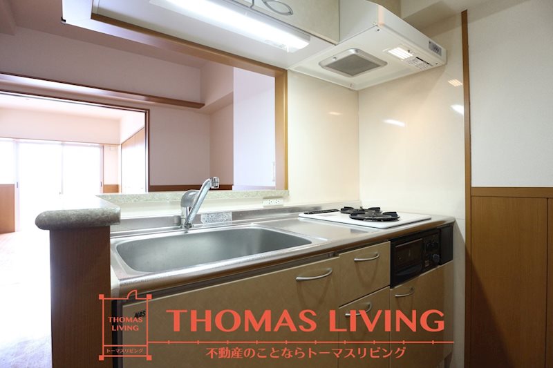 キッチン　2口コンロ・グリル付です。