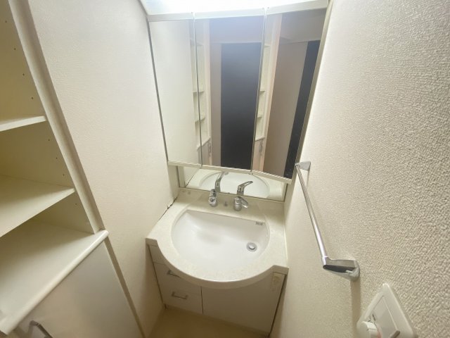 洗面設備　スペースが確保できる洗面所です