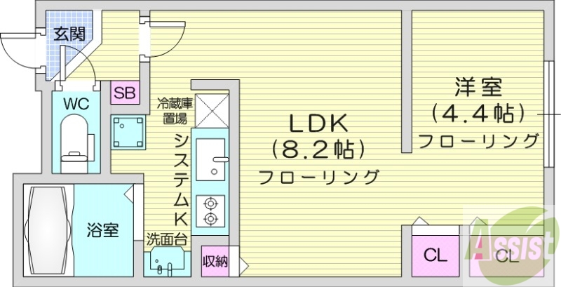 MODULOR中島公園2ndの間取り