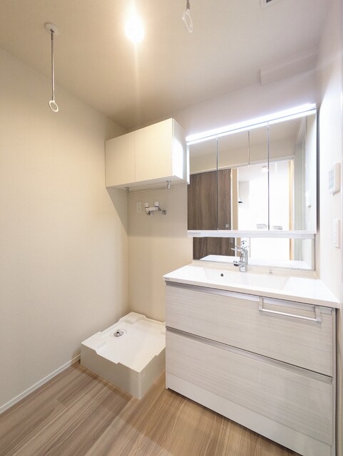 洗面設備　※竣工検査時の写真です