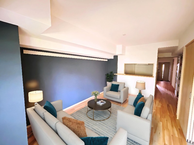 居室・リビング　ＣＧ画像の為実際は家具・家電の設置無し。