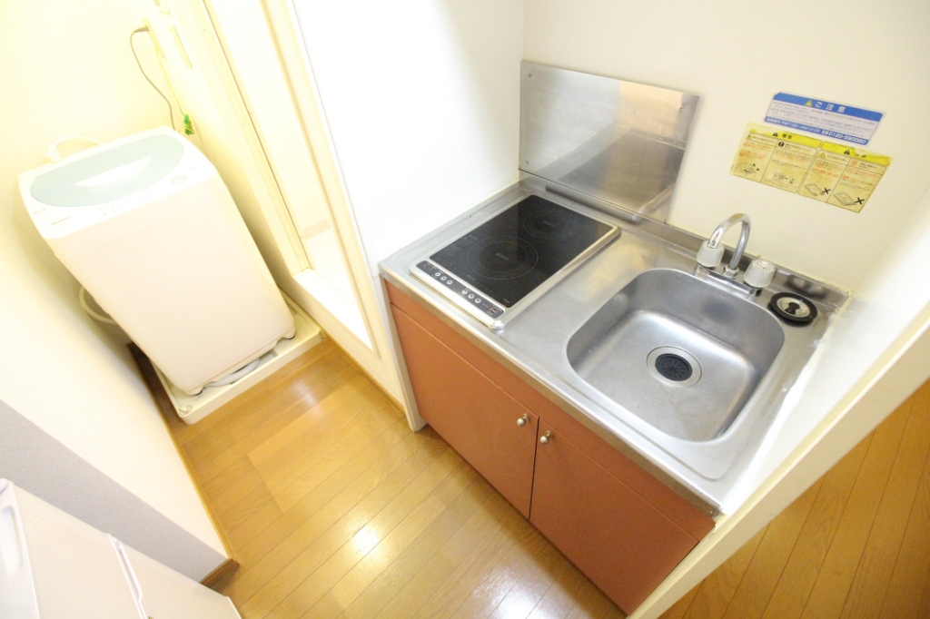 キッチン　２口の電気コンロ付きキッチン♪