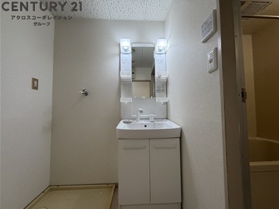 洗面設備　洗面所内に室内洗濯機置場がついてます！