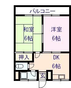 ＪＲ山陽本線 向洋駅 徒歩26分 3階建 築52年の間取り写真