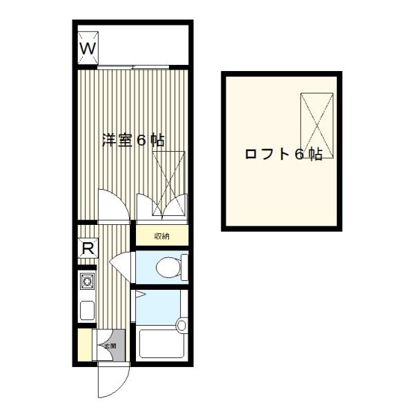 ブルーライン 片倉町駅 徒歩20分 2階建 築33年の間取り写真