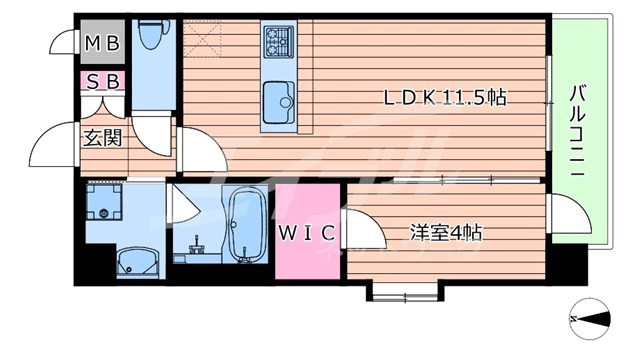 地下鉄千日前線 玉川駅 徒歩10分 12階建 築4年の間取り写真