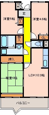 近鉄大阪線 河内山本駅 徒歩10分 6階建 築27年の間取り写真