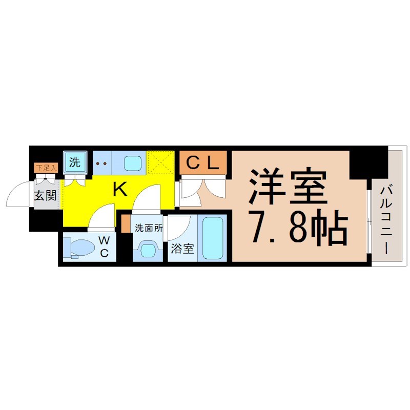 地下鉄東山線 新栄町駅 徒歩8分 10階建 築12年の間取り写真