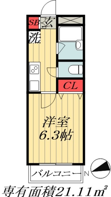 ＪＲ総武線 西船橋駅 徒歩15分 3階建 築20年の間取り写真