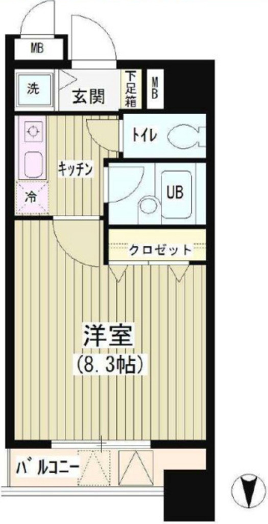 ＪＲ京葉線 八丁堀駅 徒歩6分 10階建 築24年の間取り写真