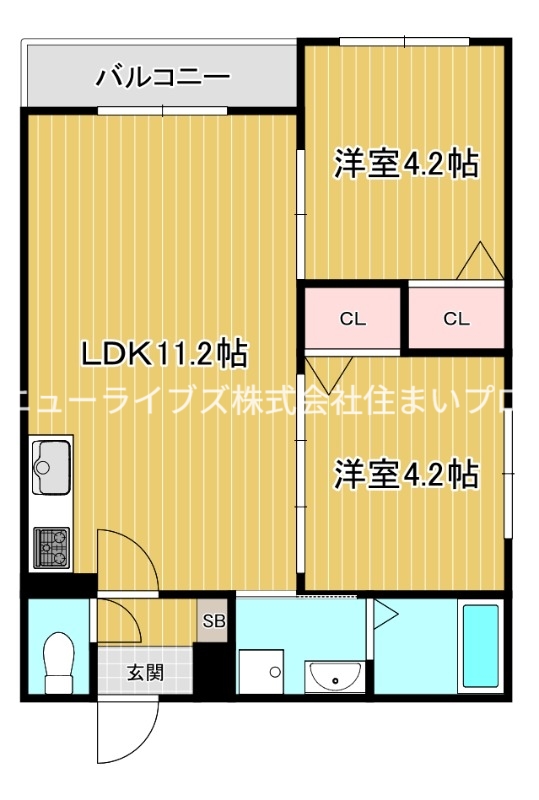 京阪本線 寝屋川市駅 徒歩8分 3階建 築1年の間取り写真