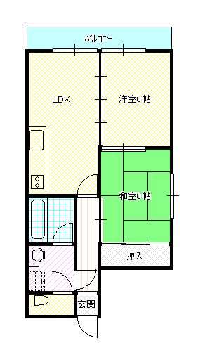 地下鉄中央線 朝潮橋駅 徒歩8分 9階建 築31年の間取り写真