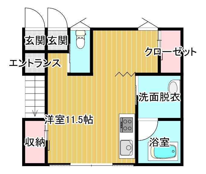 大仙市大曲中通町のアパートの間取り