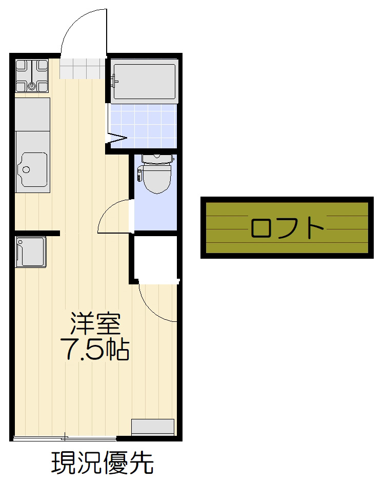 仙台市泉区山の寺のアパートの間取り