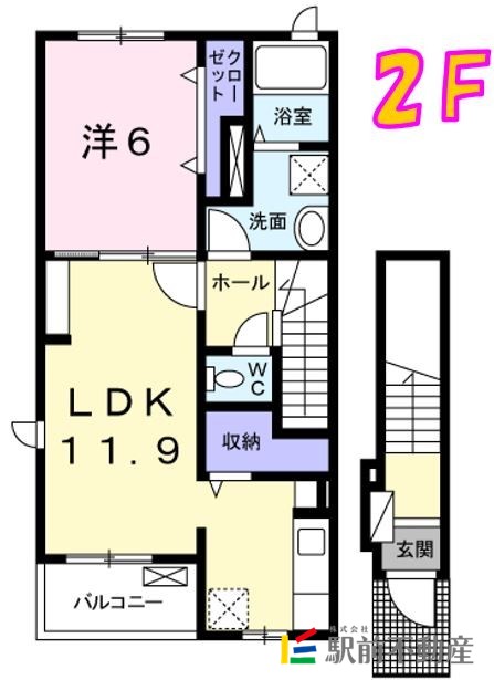 鳥栖市今泉町のアパートの間取り