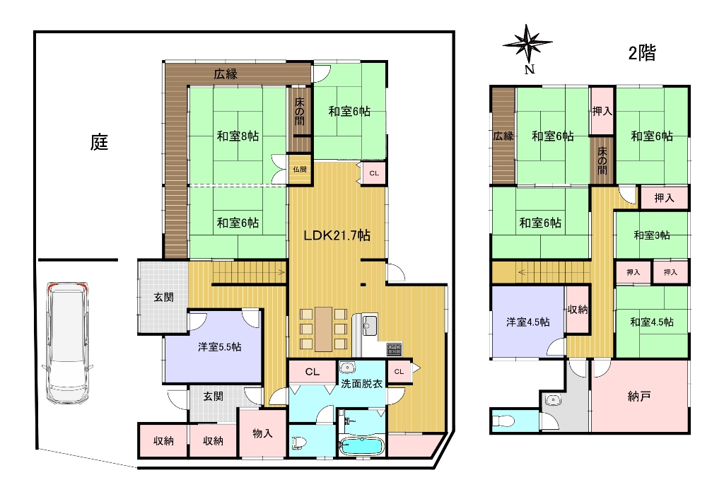 【八瀬近衛町貸家の間取り】