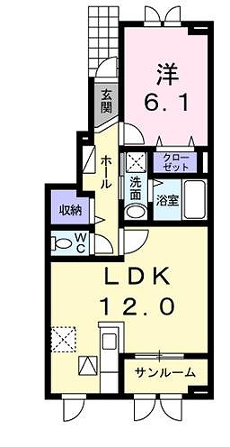 廿日市市下の浜のアパートの間取り