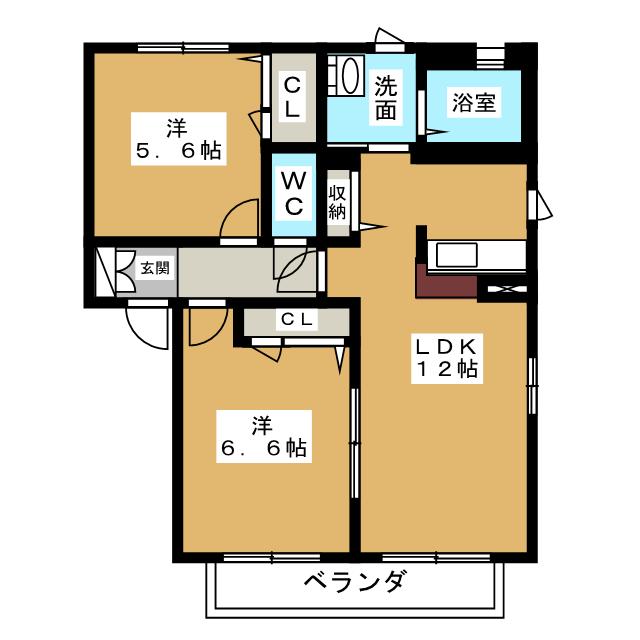 ラポール白浜　Ｄの間取り