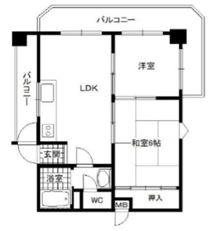 加古川市加古川町河原のマンションの間取り