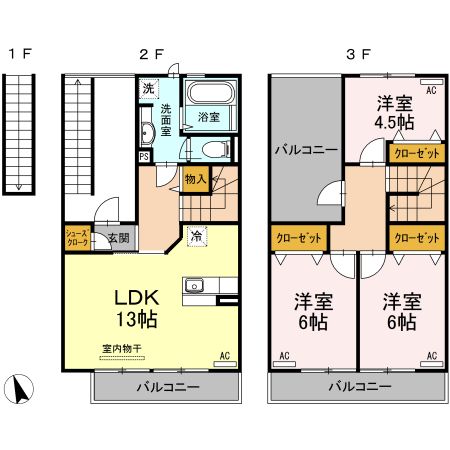 リバーパーク新天町の間取り