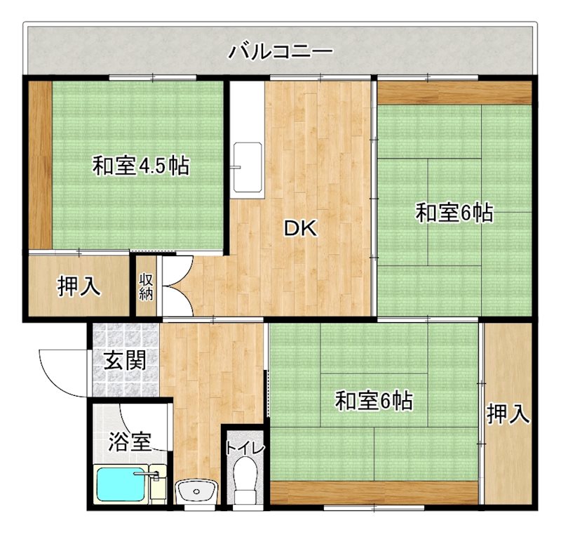 みどりコーポラス　国府Iの間取り