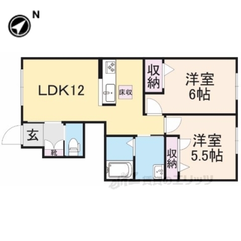 彦根市開出今町のアパートの間取り