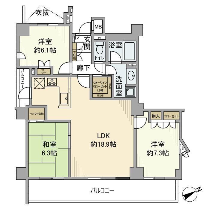 習志野市津田沼のマンションの間取り