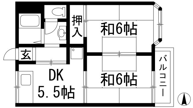 兵庫県川西市美園町の賃貸アパートの間取り