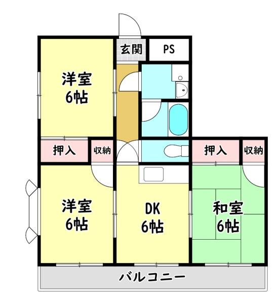 【寝屋川市仁和寺本町のマンションの間取り】