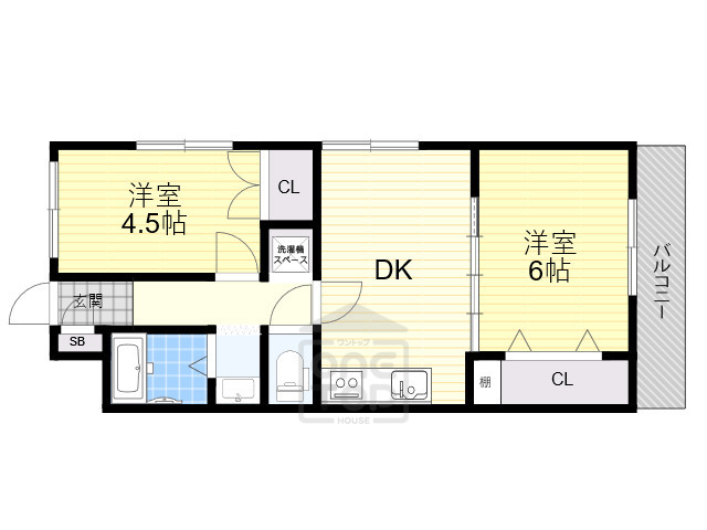 茨木市下中条町のマンションの間取り