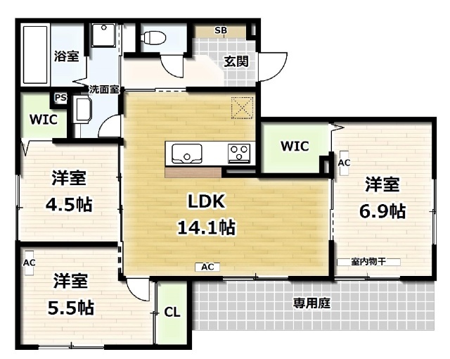 プレステージア三山木の間取り