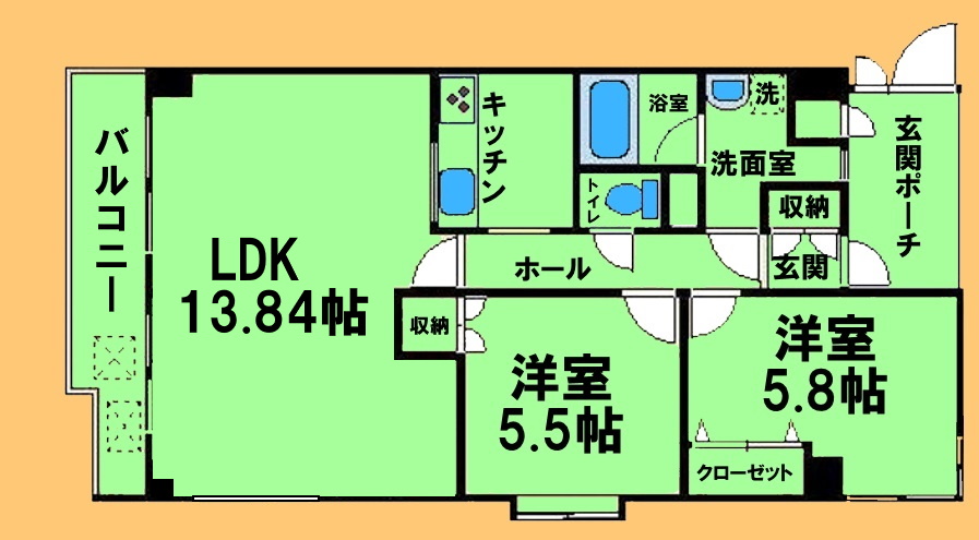 八王子市みなみ野のマンションの間取り