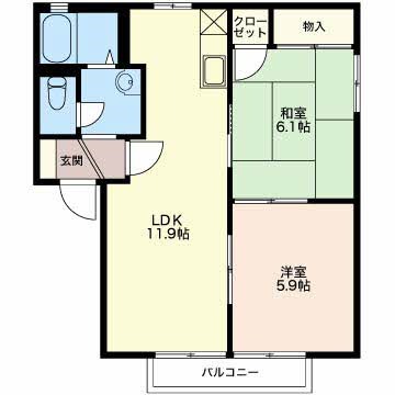 多治見市笠原町のアパートの間取り