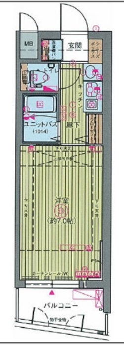 神戸市兵庫区新開地のマンションの間取り