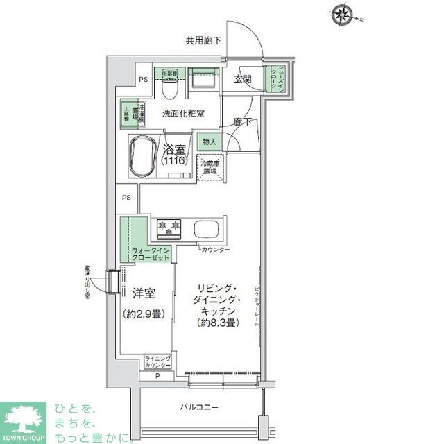 世田谷区太子堂のマンションの間取り