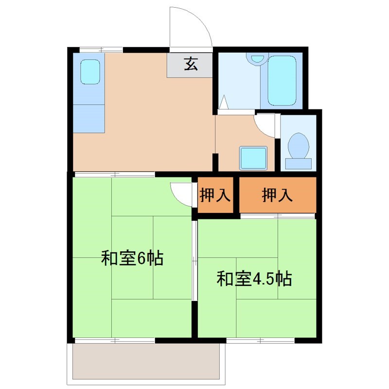 尼崎市神田中通のアパートの間取り