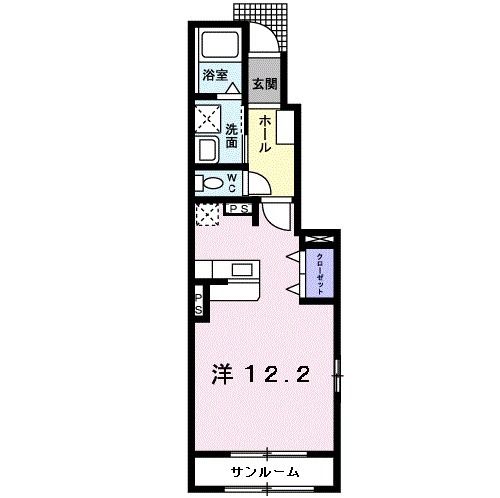 福井市西開発のアパートの間取り