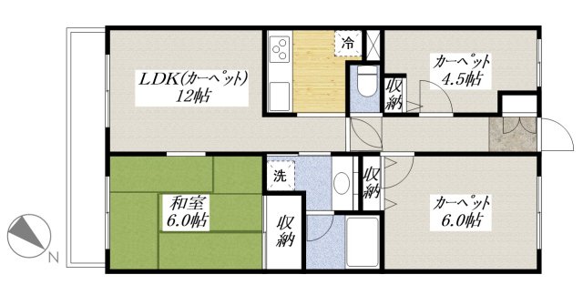 コスモ拝島の間取り