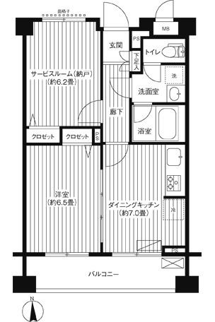 プリムヴェール西尾久　メゾンAの間取り