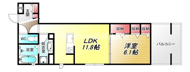 八尾市西木の本のアパートの間取り