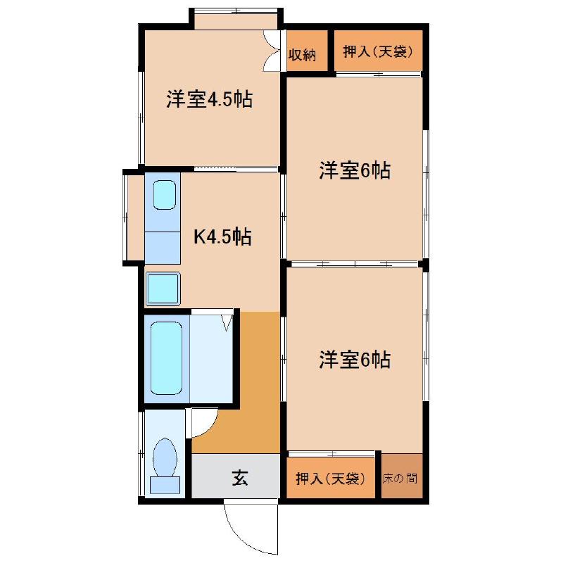 【茂原市中の島８１４貸家の間取り】