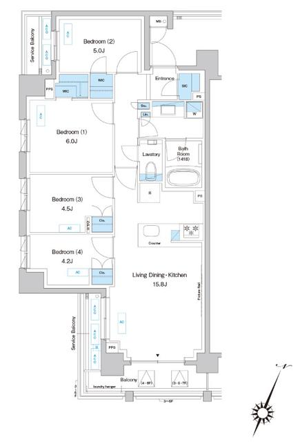 【川崎市宮前区鷺沼のマンションの間取り】