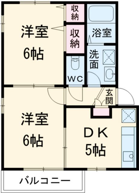 春日部市中央のアパートの間取り