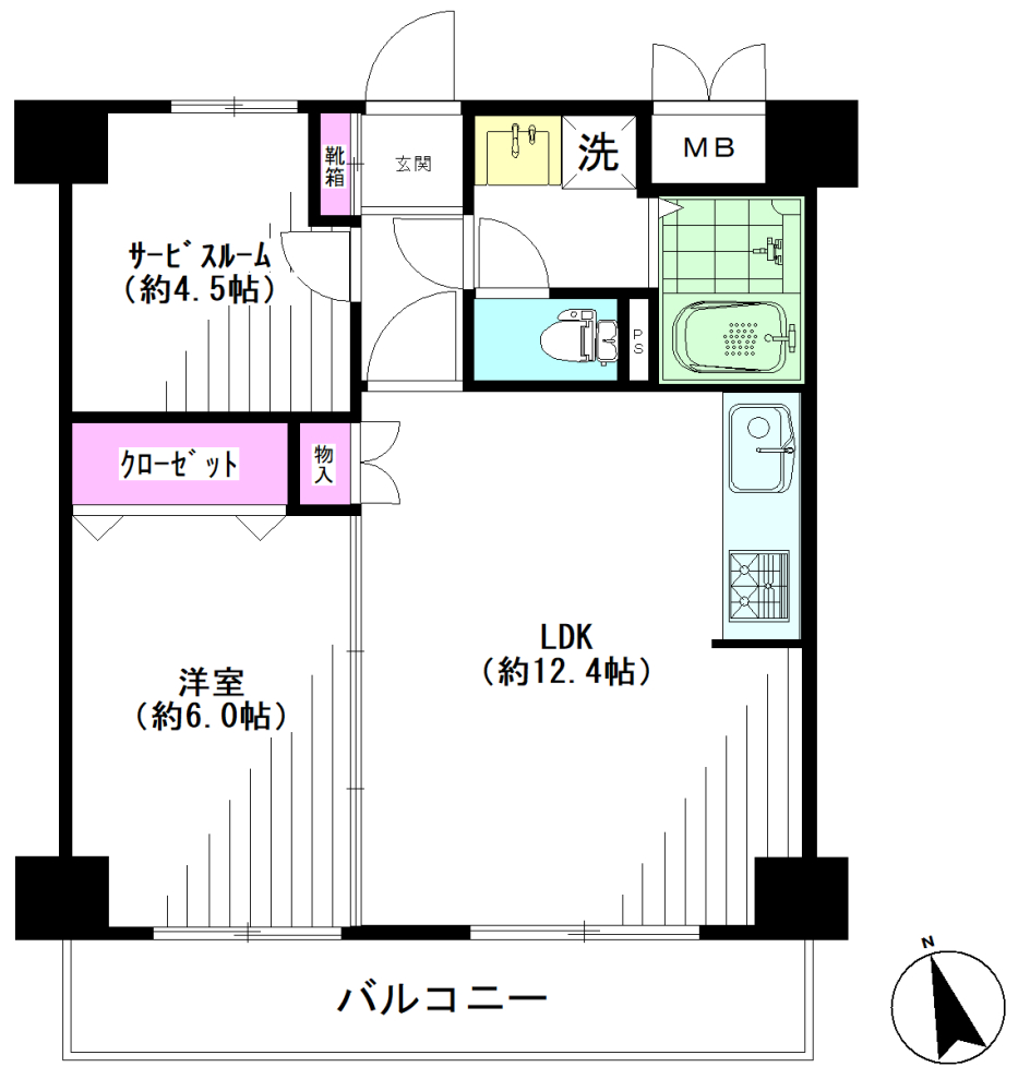 シャンボール駒形の間取り