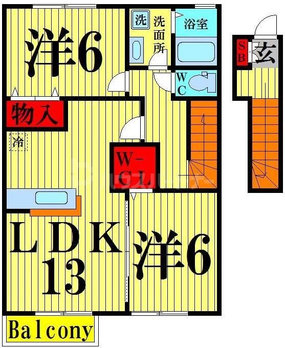 足立区舎人のアパートの間取り