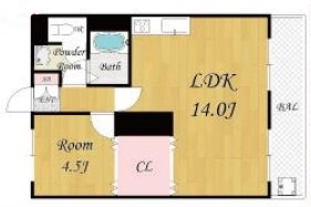 豊中市夕日丘のマンションの間取り