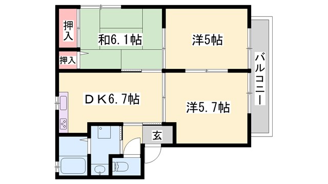 バリュージュ今在家　C棟の間取り